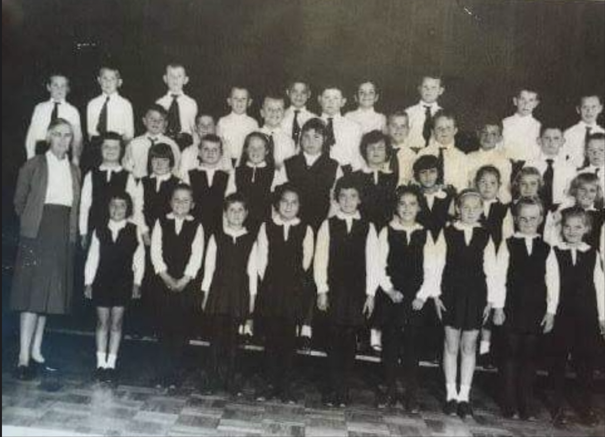 Gr 1 class, 1961-3, the teacher is Mrs Engelbrecht,